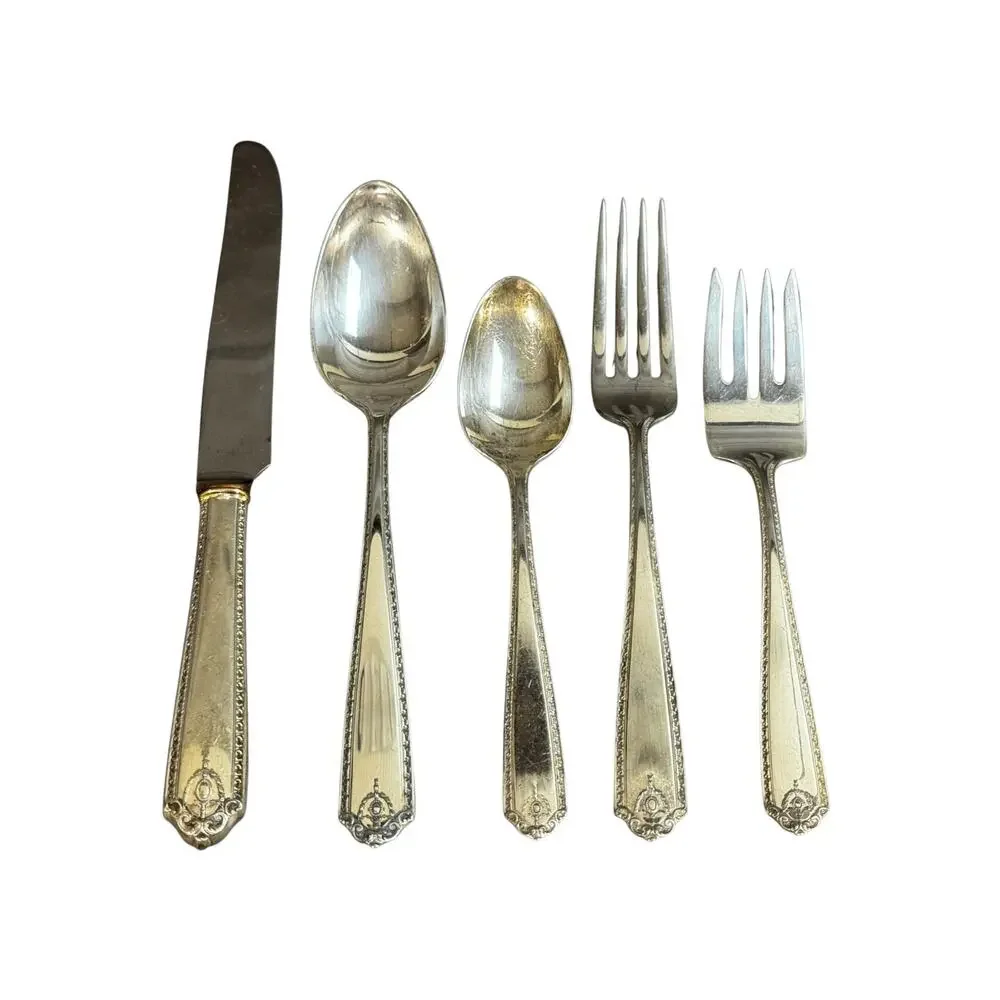 Vintage 1940 Sterling Silver Lady Hilton By Westmorland 5 Piece Place Setting